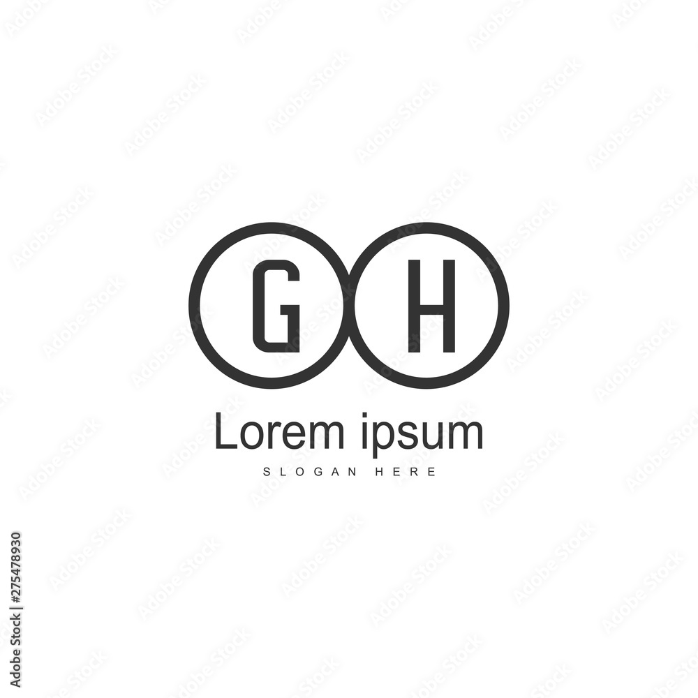 Initial GH logo template with modern frame. Minimalist GH letter logo vector illustration Initial GH logo template with modern frame. Minimalist GH letter logo vector illustration