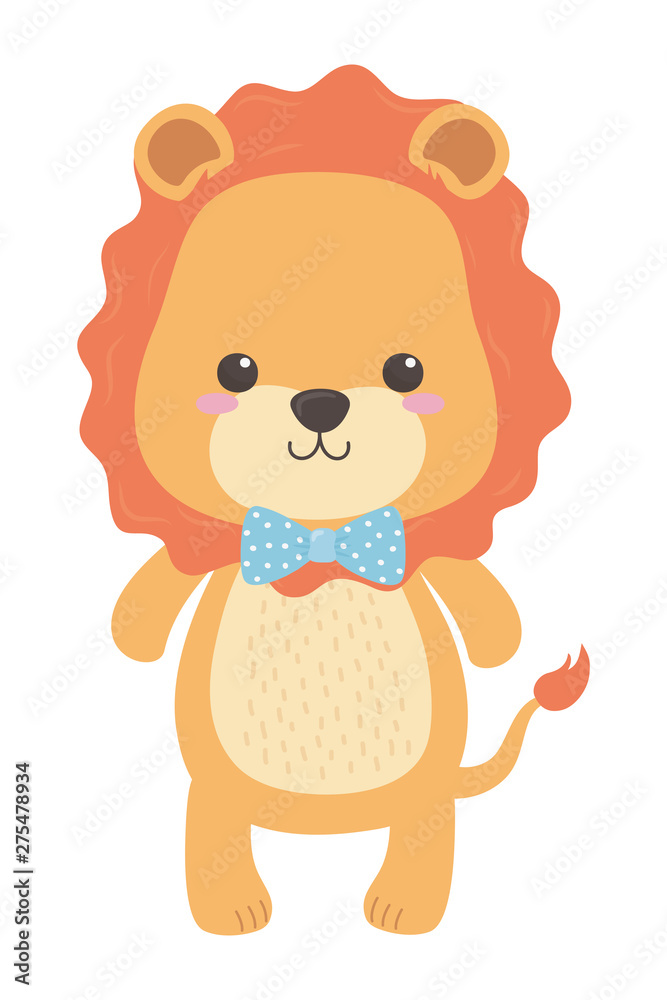 Lion cartoon with bowtie design