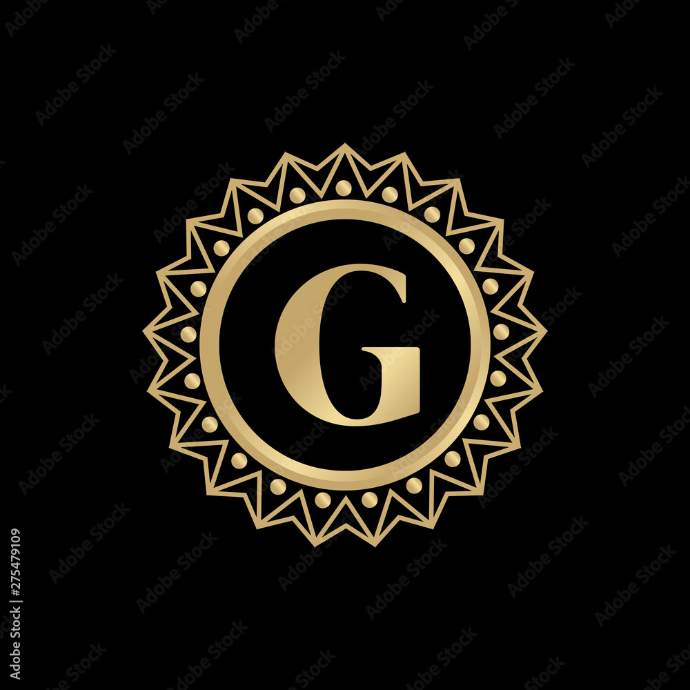 Fototapeta premium Luxury G letter logo design vector template