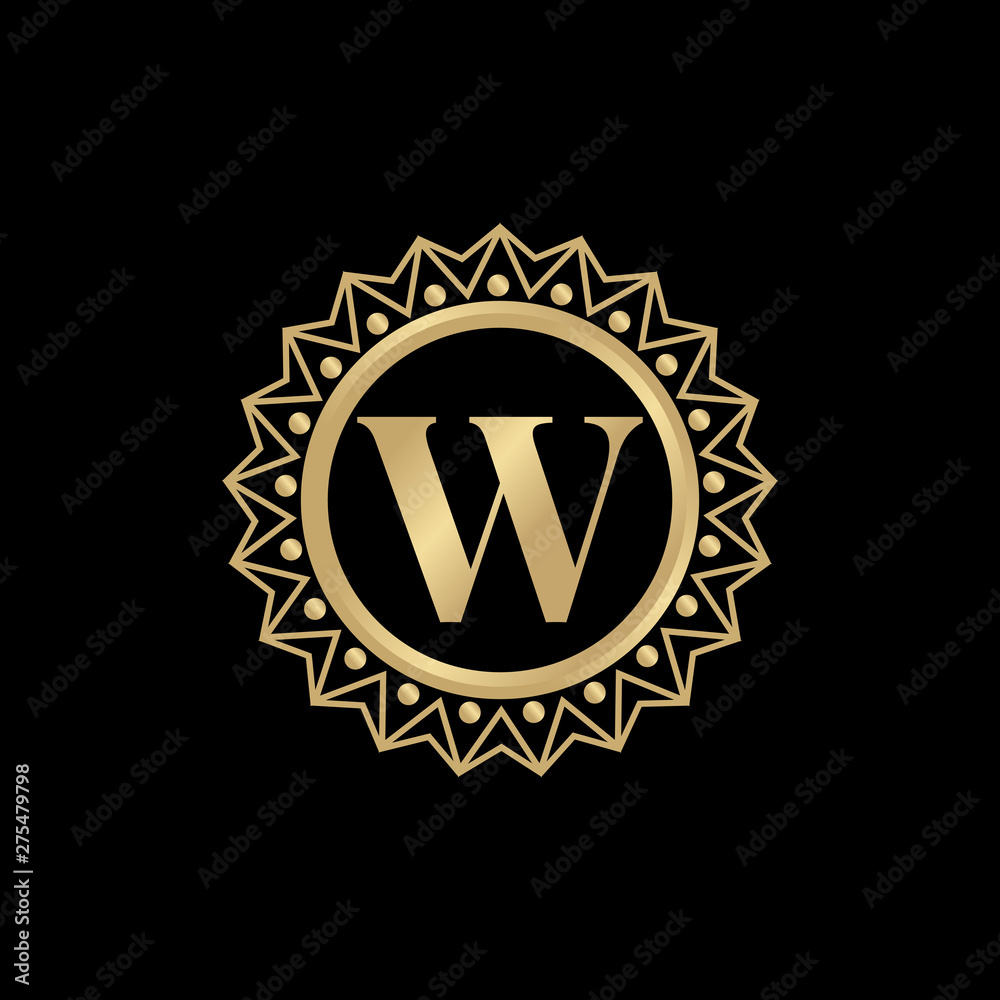 Fototapeta premium Luxury w letter logo design vector template