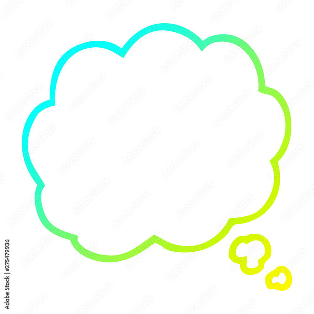 cold gradient line drawing cartoon thought cloud cold gradient line drawing cartoon thought cloud