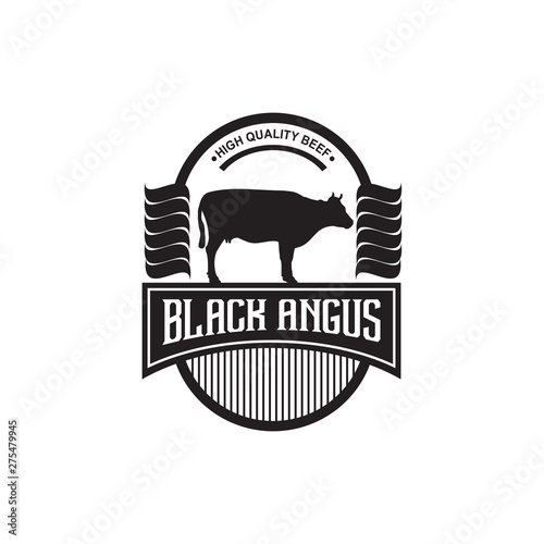Angus farm logo design vector template