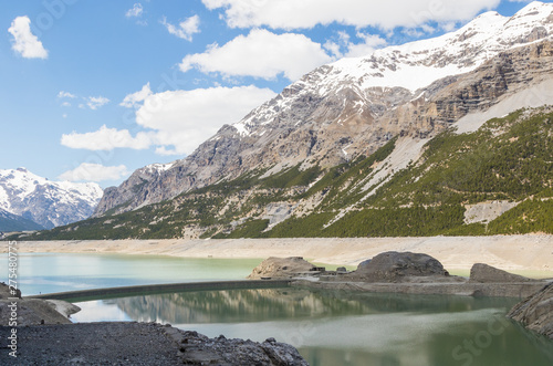Fototapeta Naklejka Na Ścianę i Meble -  Alpine landscape with artificial lake, italy