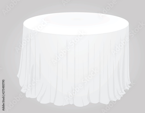 White circle tablecloth. vector illustration