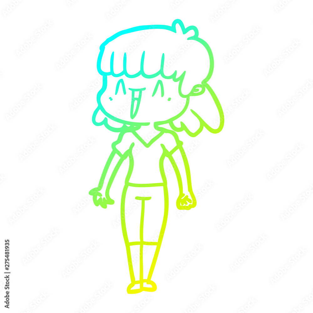 cold gradient line drawing cartoon woman cold gradient line drawing cartoon woman