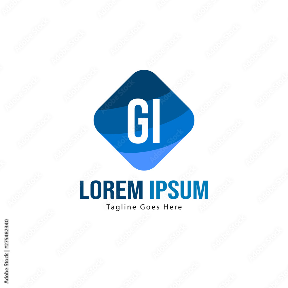 Initial GI logo template with modern frame. Minimalist GI letter logo vector illustration Initial GI logo template with modern frame. Minimalist GI letter logo vector illustration
