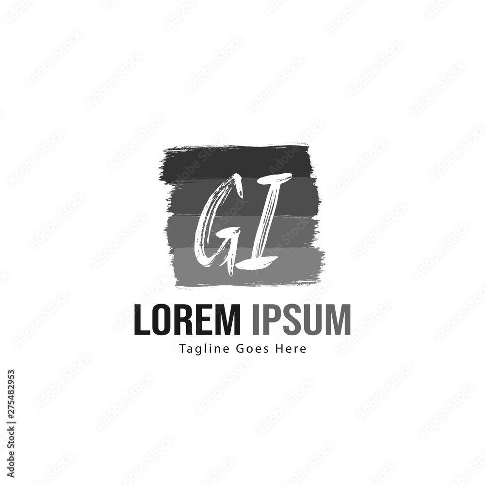 Initial GI logo template with modern frame. Minimalist GI letter logo vector illustration Initial GI logo template with modern frame. Minimalist GI letter logo vector illustration