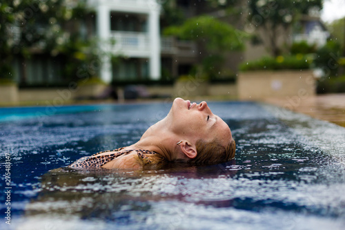Model in pool at thailand 