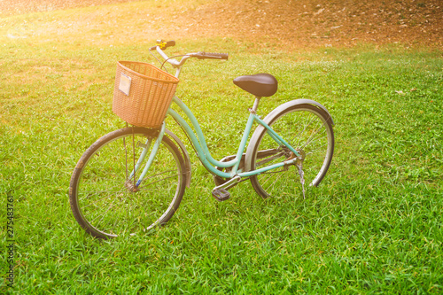 Beautiful vintage bicycle in park