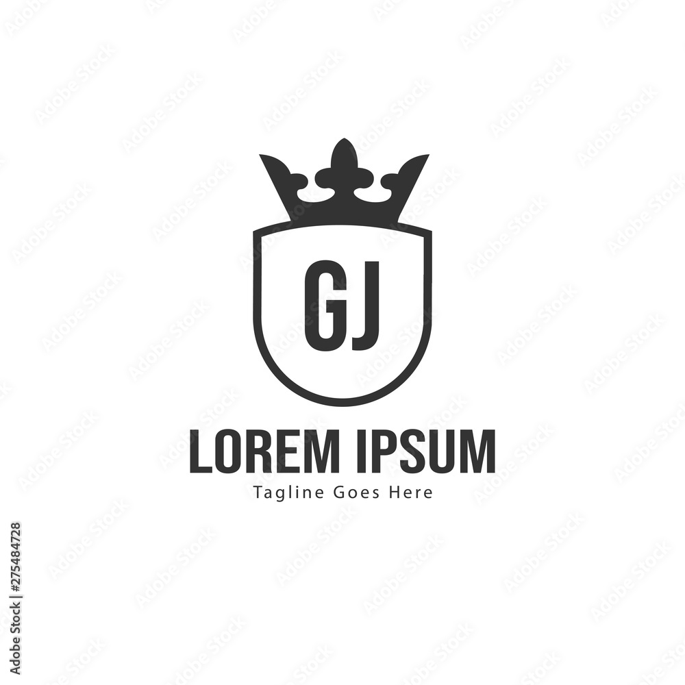 Initial GJ logo template with modern frame. Minimalist GJ letter logo vector illustration Initial GJ logo template with modern frame. Minimalist GJ letter logo vector illustration