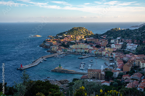 Isola del Giglio Porto Harbour Aerial View