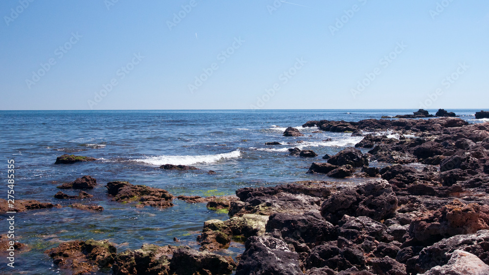 Rocks, waves, ocean and stones