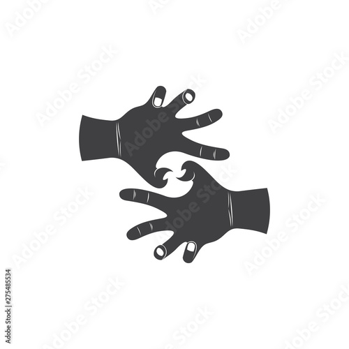 linked grunge violence scary hand symbol decoration vector