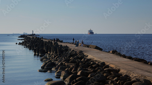 Stone pier in the sea