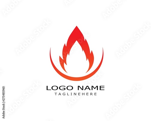Fire flame Logo Template vector icon Oil, gas and energy logo concept