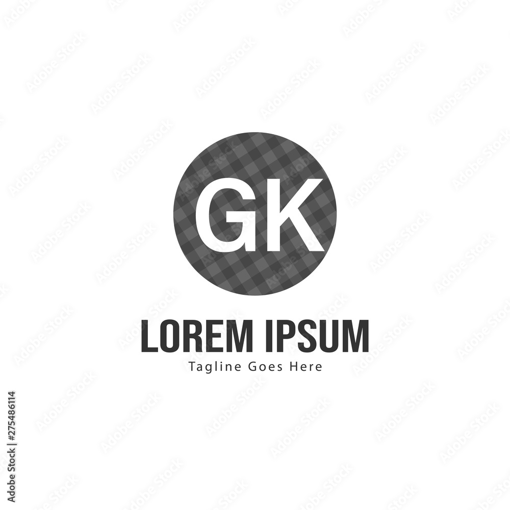 Initial GK logo template with modern frame. Minimalist GK letter logo vector illustration Initial GK logo template with modern frame. Minimalist GK letter logo vector illustration