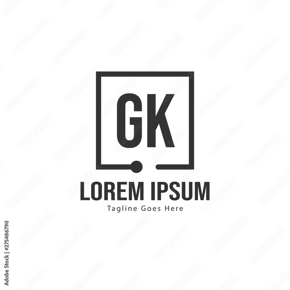 Initial GK logo template with modern frame. Minimalist GK letter logo vector illustration Initial GK logo template with modern frame. Minimalist GK letter logo vector illustration