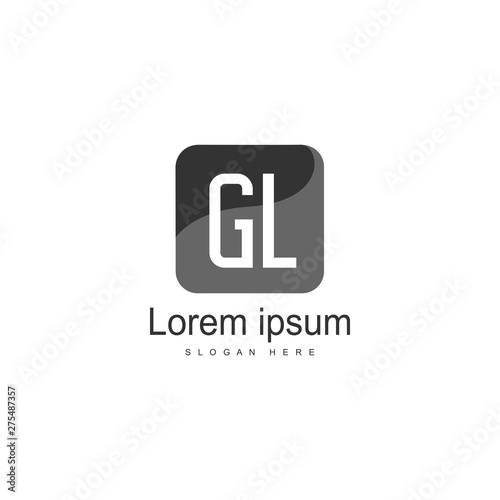 Initial GL logo template with modern frame. Minimalist GL letter logo vector illustration