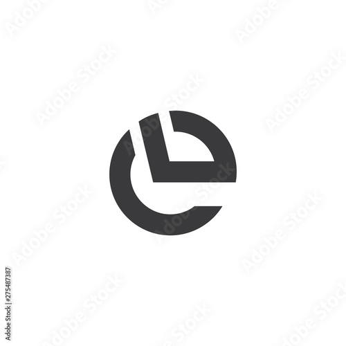 letter e simple geometric arrow line circle logo