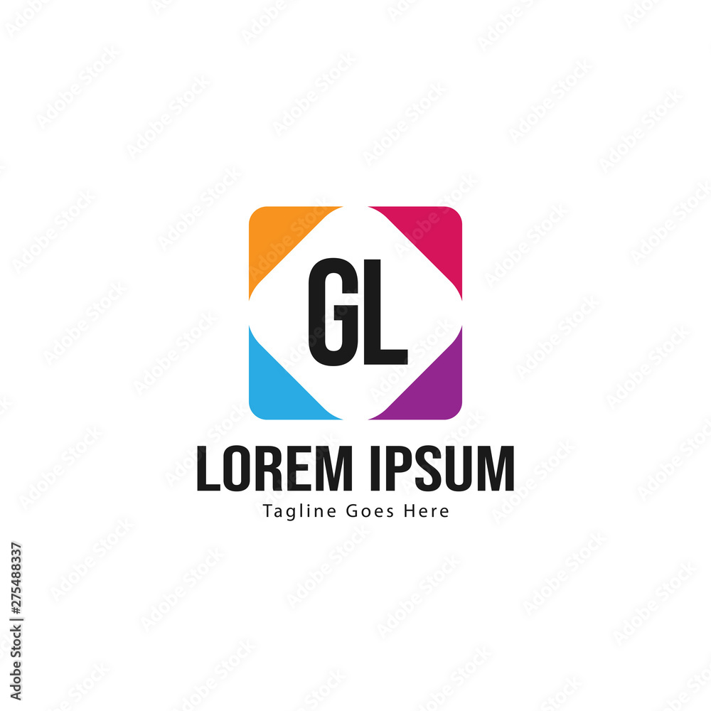 Initial GL logo template with modern frame. Minimalist GL letter logo vector illustration Initial GL logo template with modern frame. Minimalist GL letter logo vector illustration
