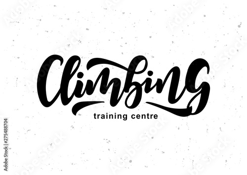 Climbing hand drawn lettering