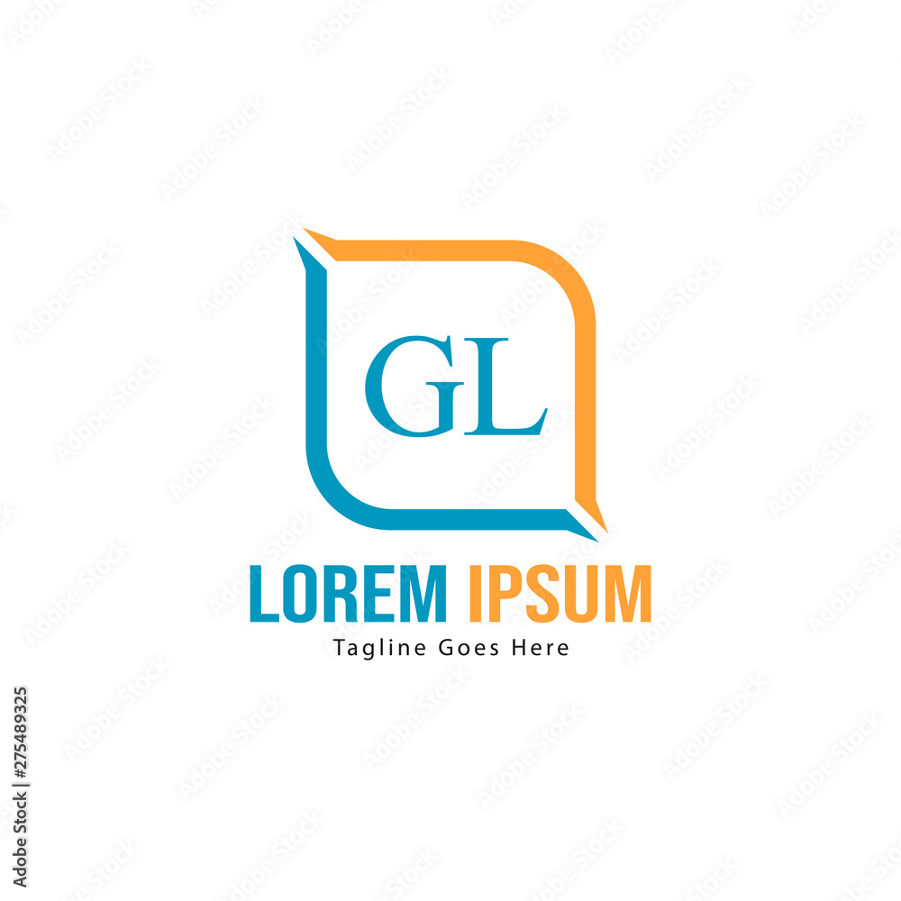 Initial GL logo template with modern frame. Minimalist GL letter logo vector illustration Initial GL logo template with modern frame. Minimalist GL letter logo vector illustration