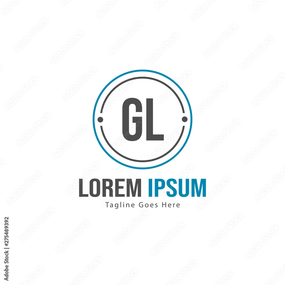 Initial GL logo template with modern frame. Minimalist GL letter logo vector illustration Initial GL logo template with modern frame. Minimalist GL letter logo vector illustration