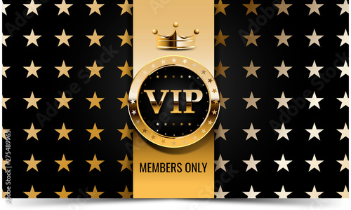 Premium VIP banner with gold elements and crown