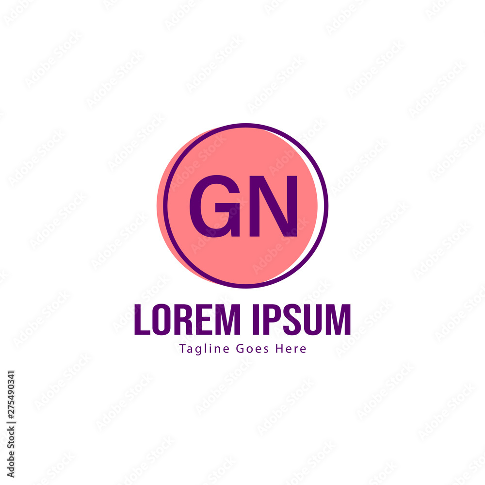 Initial GN logo template with modern frame. Minimalist GN letter logo vector illustration Initial GN logo template with modern frame. Minimalist GN letter logo vector illustration