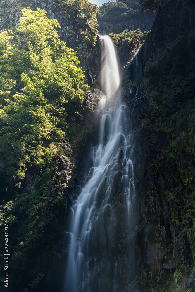 Fototapeta premium Madeira levada walk Risco waterfall