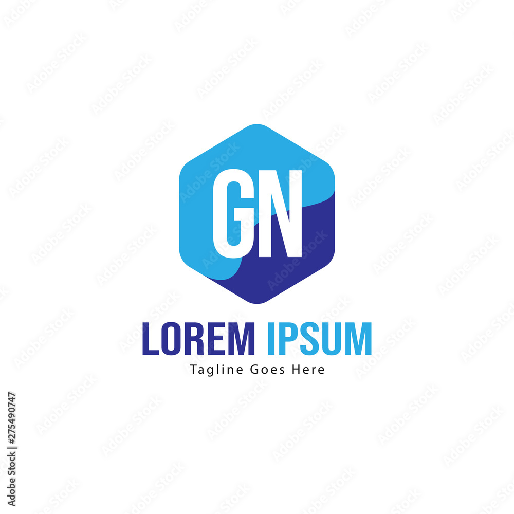 Initial GN logo template with modern frame. Minimalist GN letter logo vector illustration Initial GN logo template with modern frame. Minimalist GN letter logo vector illustration