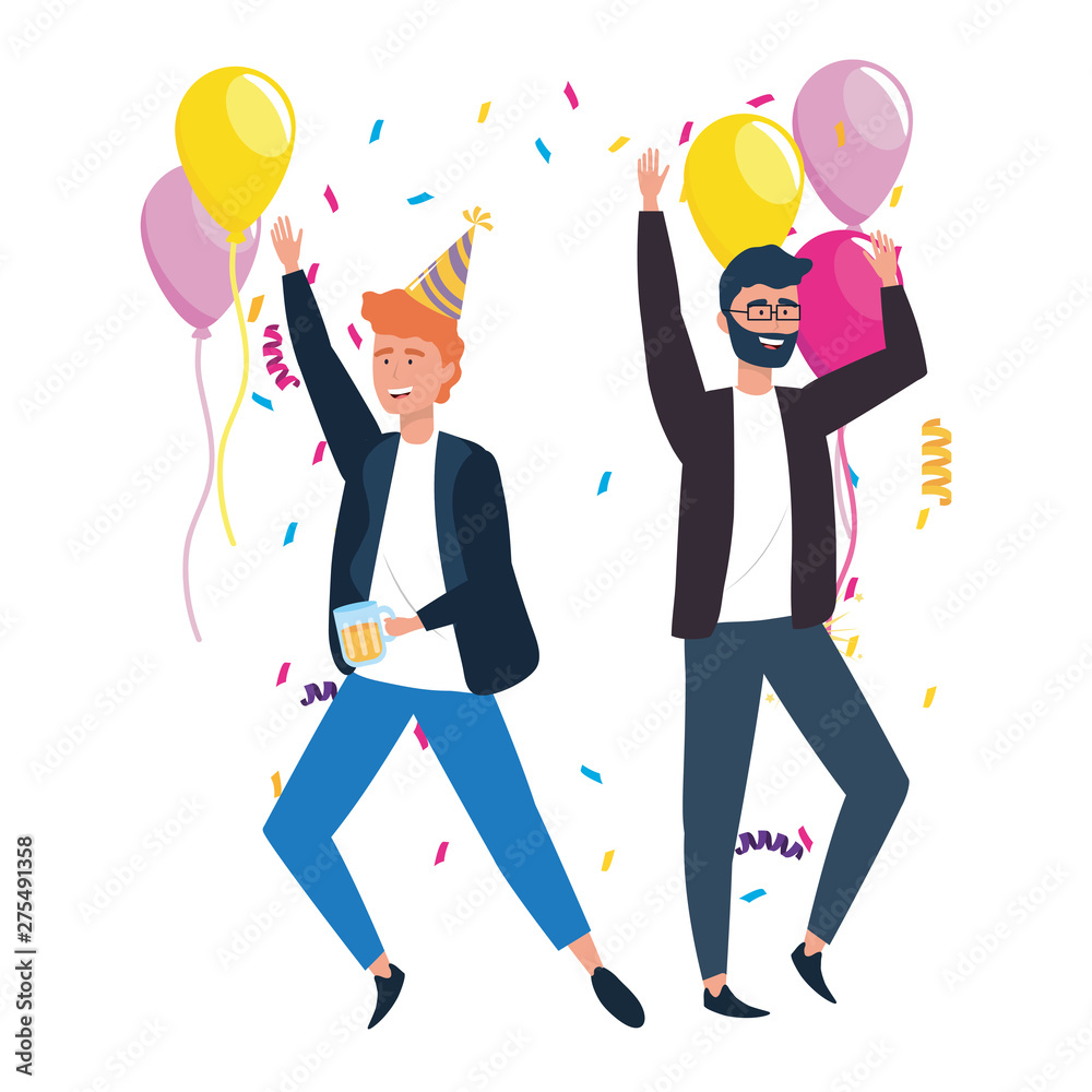Isolated men in celebration design Isolated men in celebration design