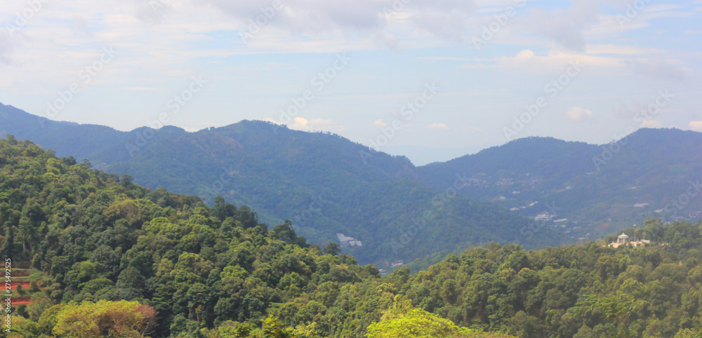 Mountains and light in the morning Beautiful natural landscape in the summer time - Image Mountains and light in the morning Beautiful natural landscape in the summer time - Image