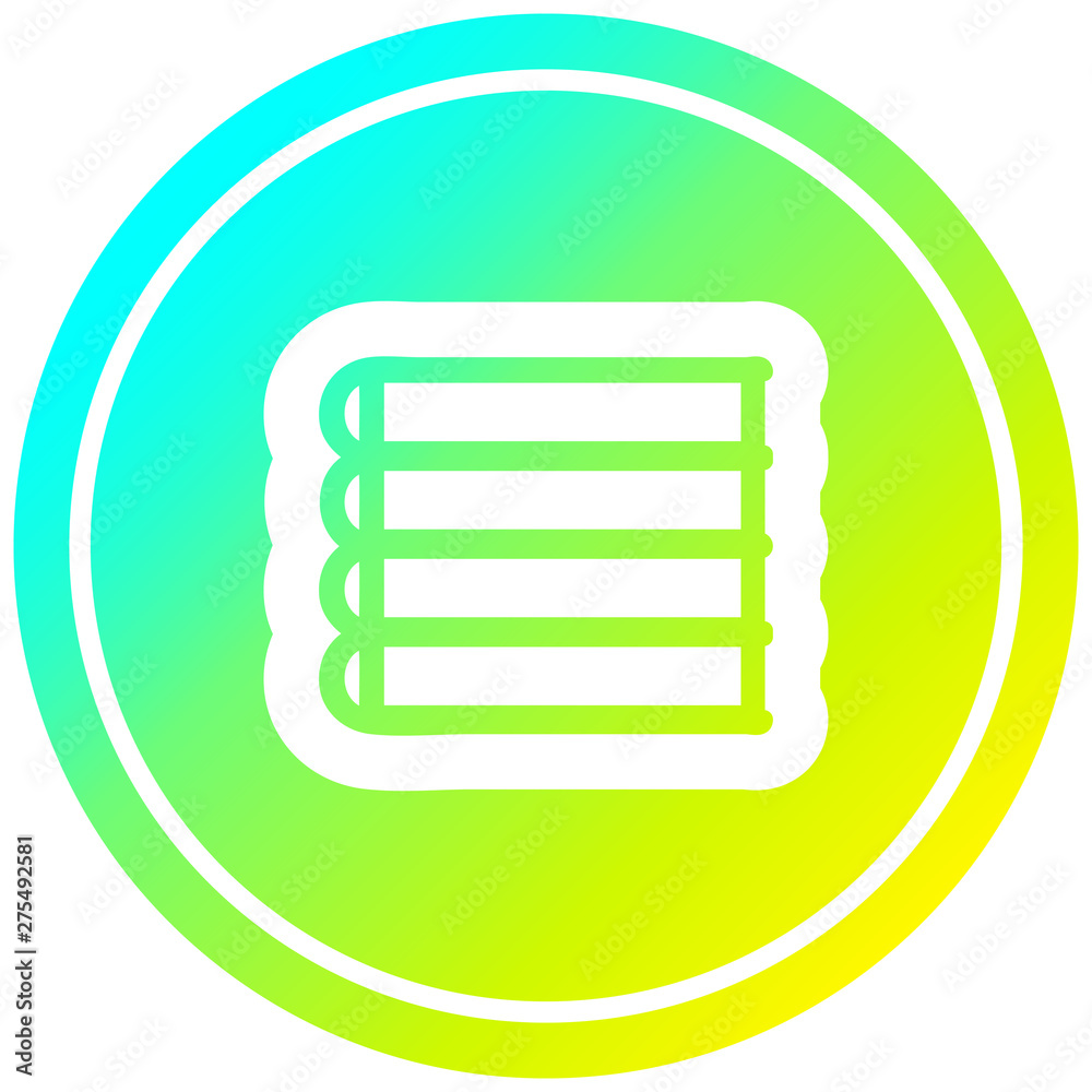 stack of books circular in cold gradient spectrum stack of books circular in cold gradient spectrum