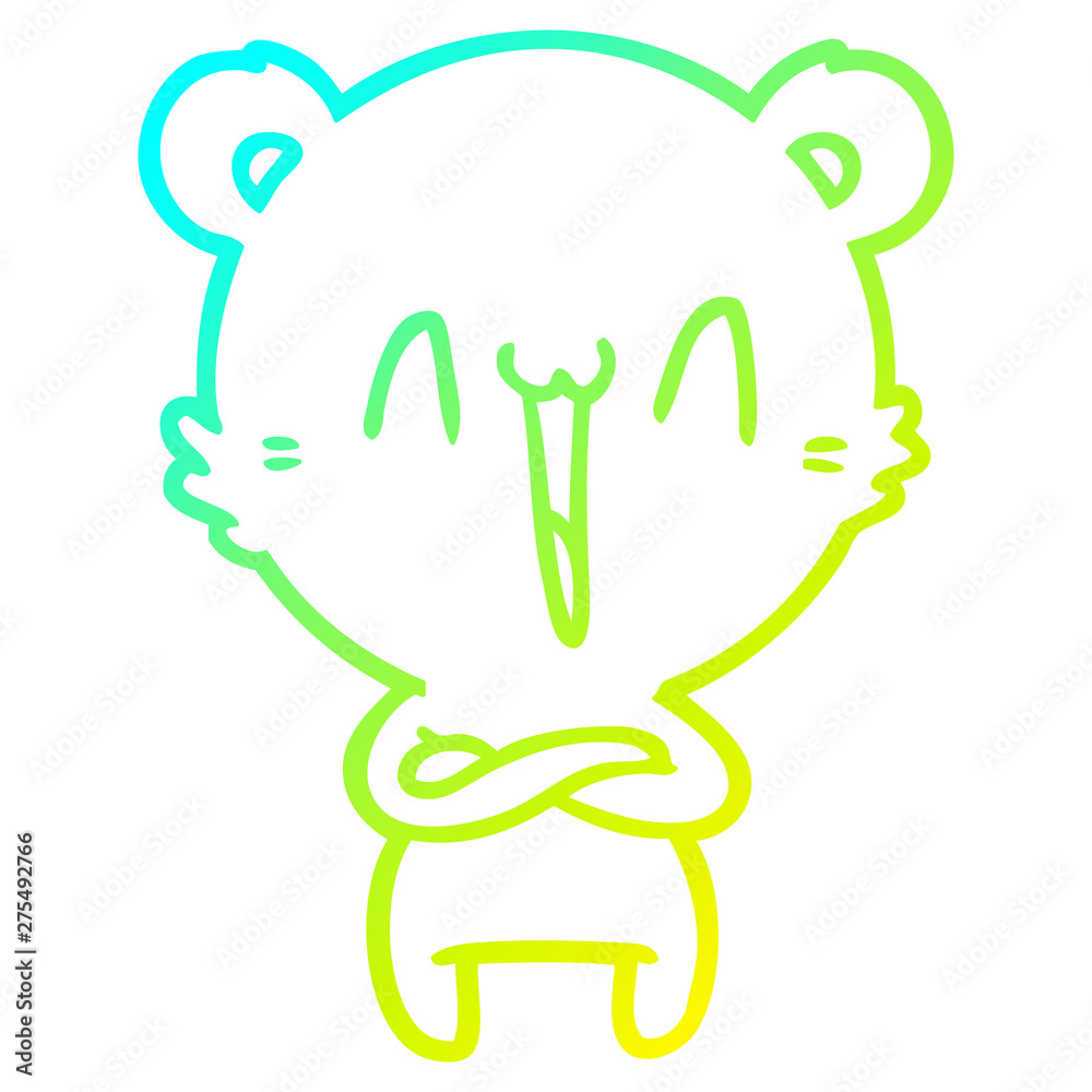 cold gradient line drawing happy polar bear cartoon cold gradient line drawing happy polar bear cartoon