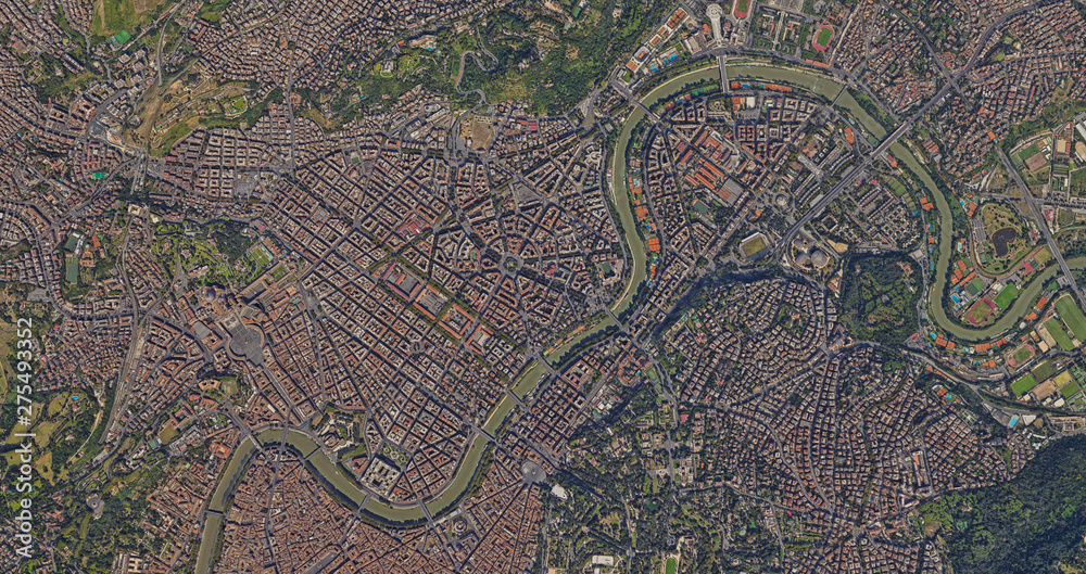 St. Peter's Basilica in the Vatican from a bird's eye view St. Peter's Basilica in the Vatican from a bird's eye view
