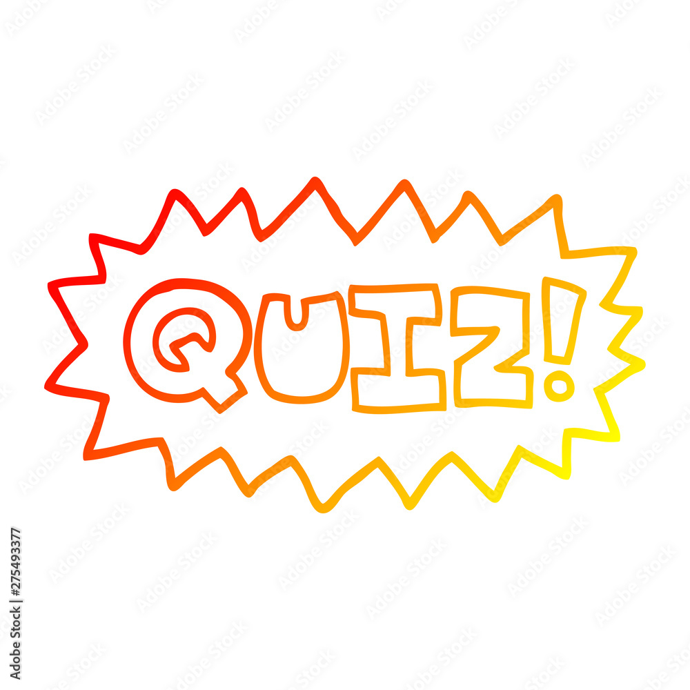 Fototapeta premium warm gradient line drawing cartoon quiz sign