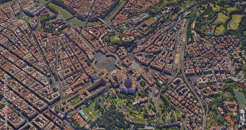 St. Peter s Basilica in the Vatican from a bird s eye view