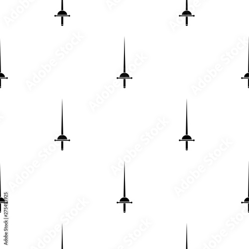 Seamless pattern with silhouette icon of rapiers. Fencing, swordplay. Vector illustration for design, web, wrapping paper, fabric, wallpaper.