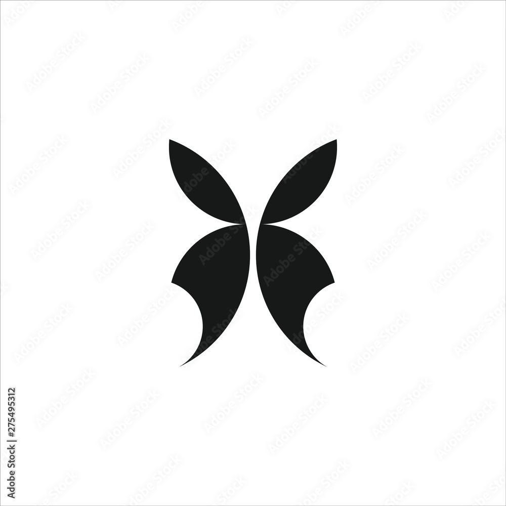 Animal logo black abstract moth silhouette Animal logo black abstract moth silhouette