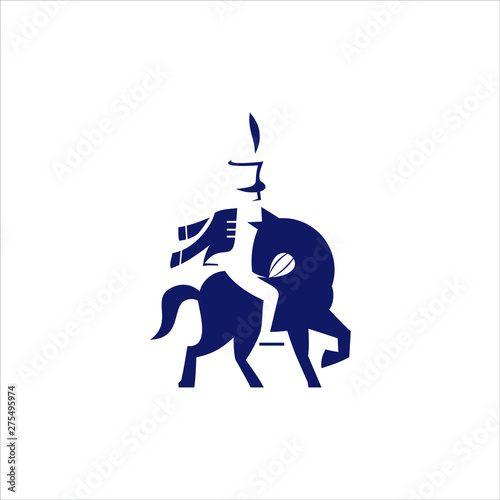 Warrior mascot logo hussar cavalry vector