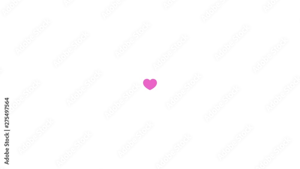 Animation of pink heart icon on white background. Animation of pink heart icon on white background.