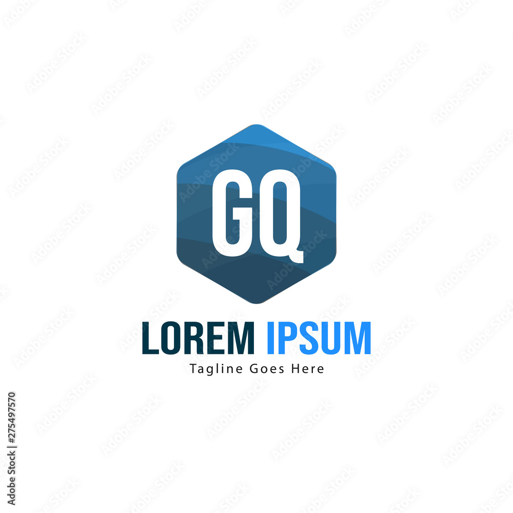 Initial GQ logo template with modern frame. Minimalist GQ letter logo vector illustration Initial GQ logo template with modern frame. Minimalist GQ letter logo vector illustration