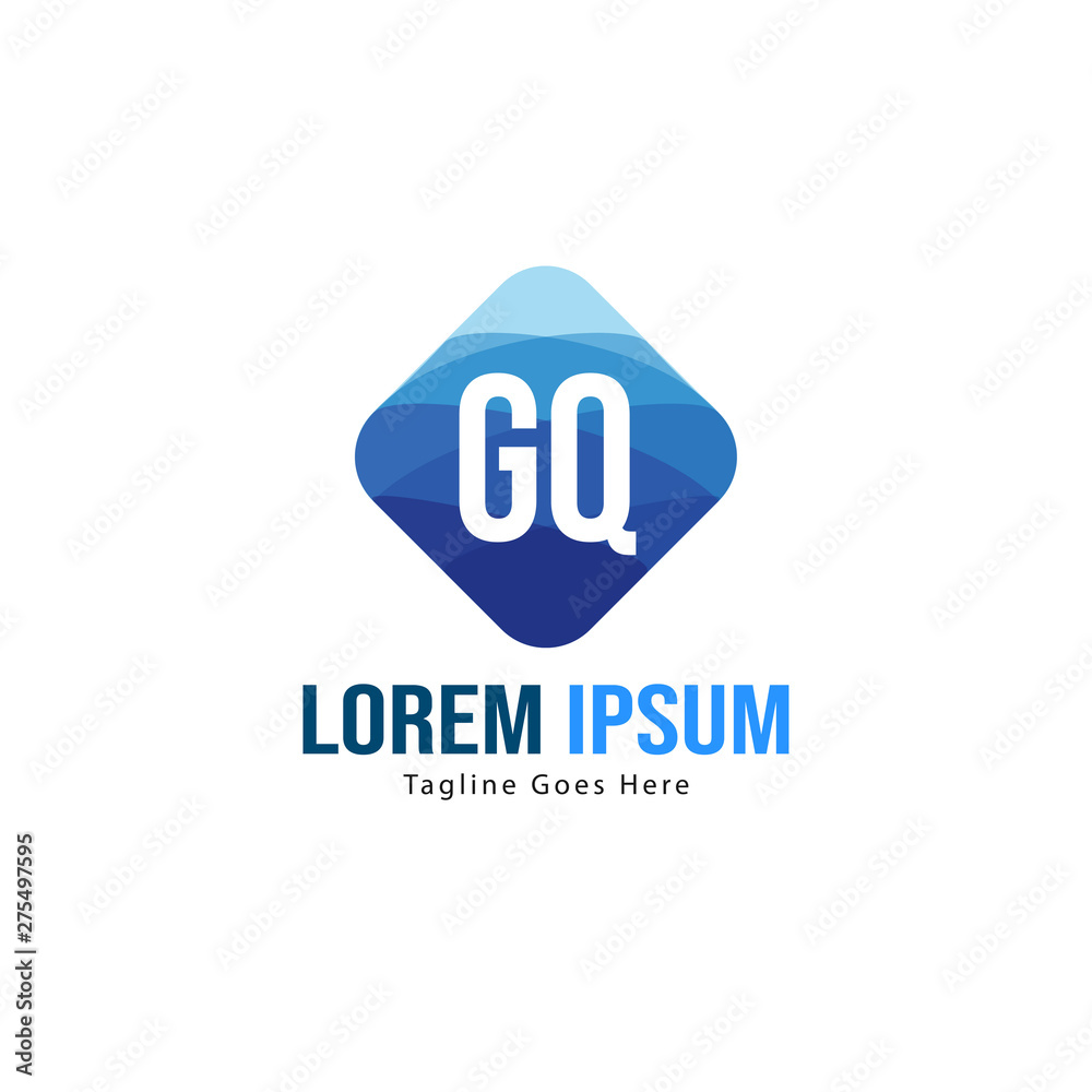 Initial GQ logo template with modern frame. Minimalist GQ letter logo vector illustration Initial GQ logo template with modern frame. Minimalist GQ letter logo vector illustration