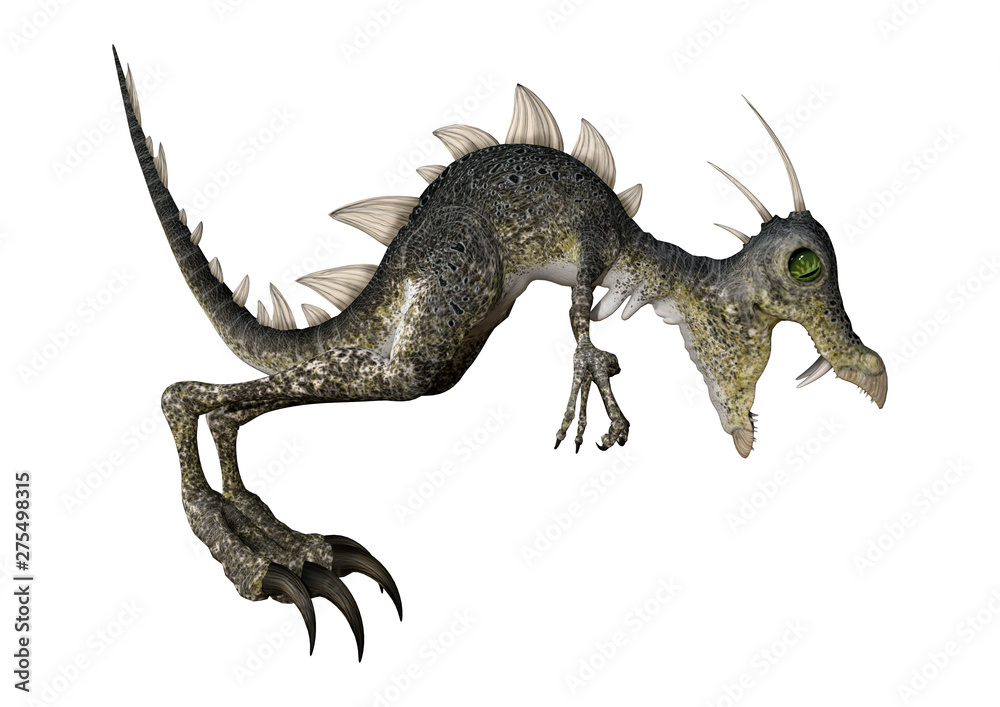 Obraz premium 3D Rendering Fantasy Dinosaur on White