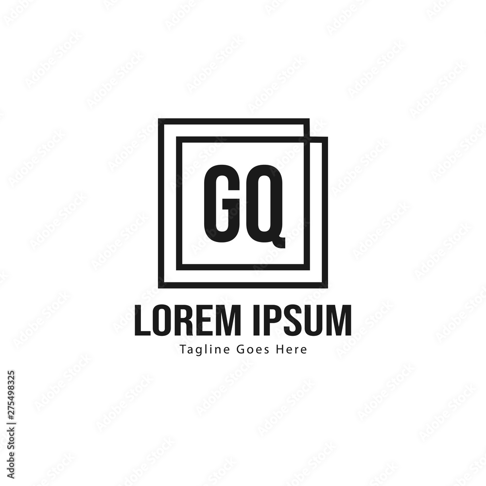 Initial GQ logo template with modern frame. Minimalist GQ letter logo vector illustration Initial GQ logo template with modern frame. Minimalist GQ letter logo vector illustration