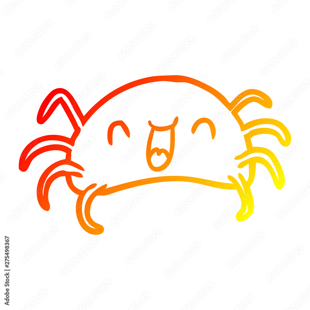 Obraz premium warm gradient line drawing halloween spider