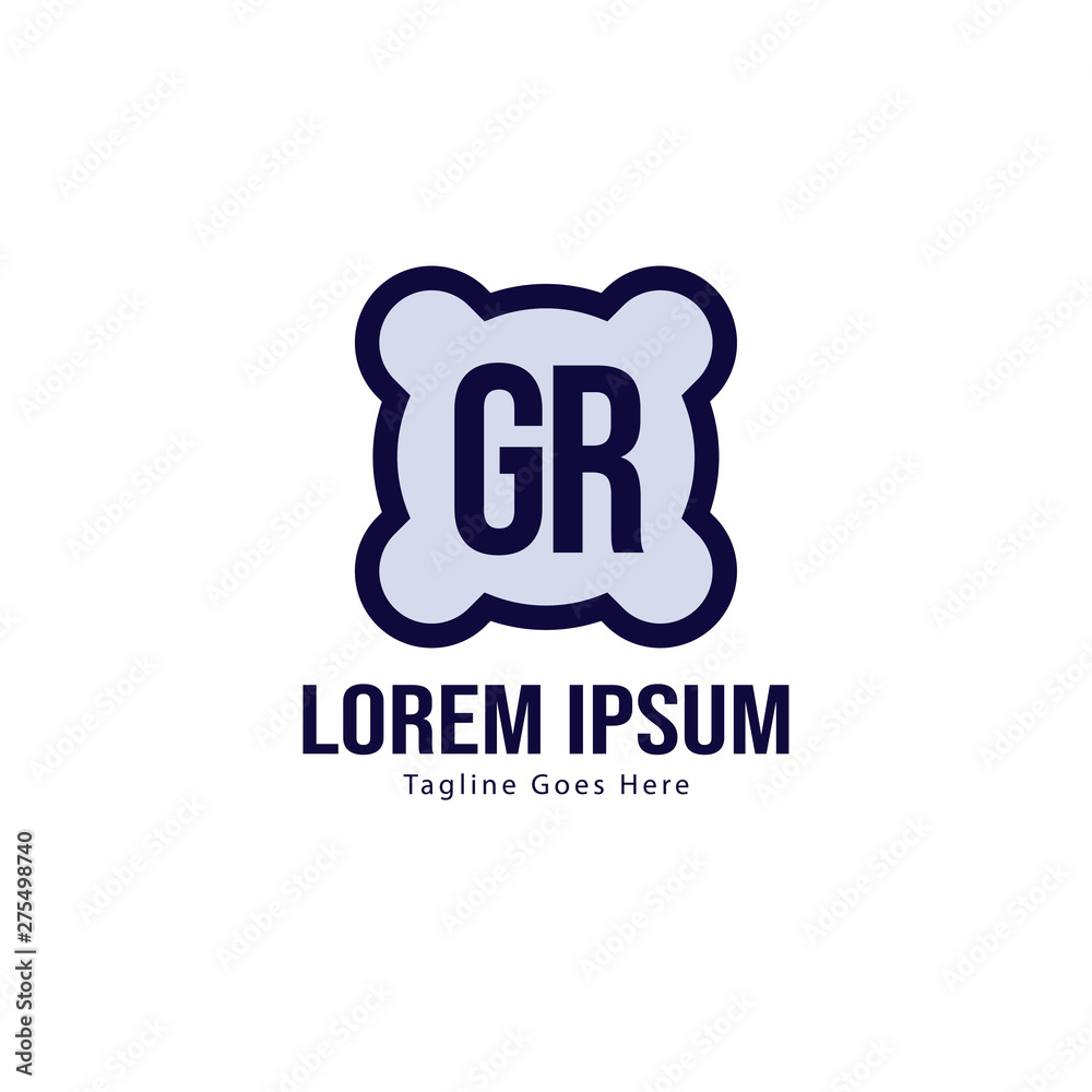 Initial GR logo template with modern frame. Minimalist GR letter logo vector illustration Initial GR logo template with modern frame. Minimalist GR letter logo vector illustration