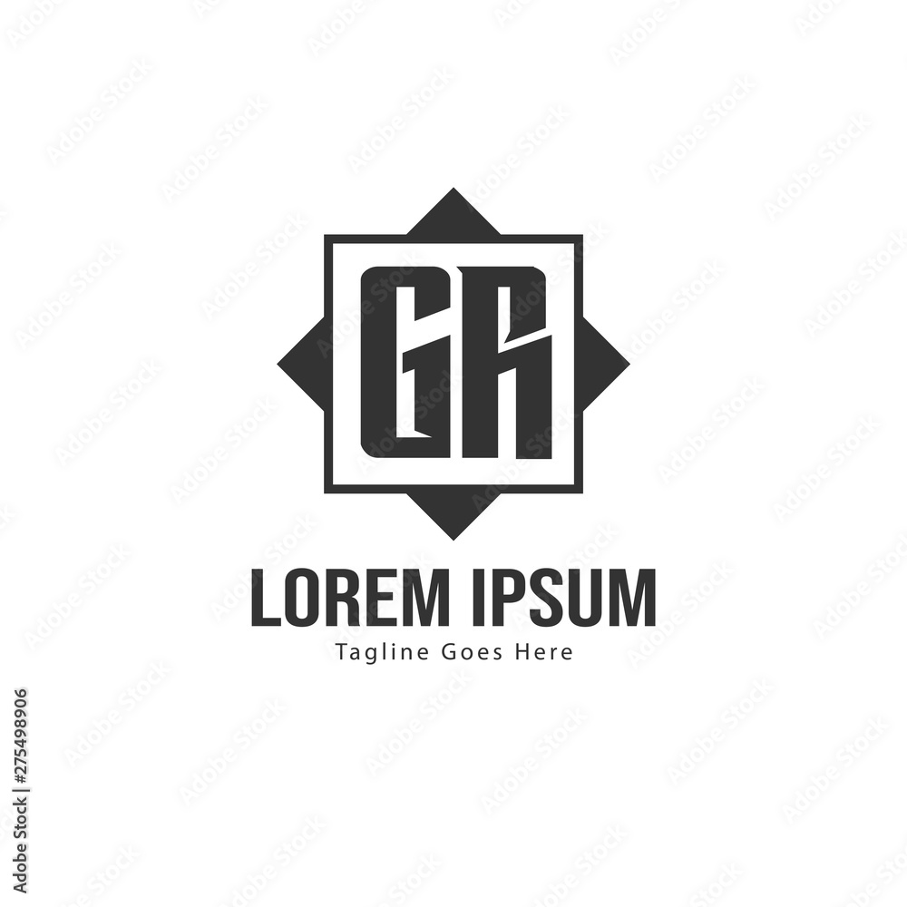 Initial GR logo template with modern frame. Minimalist GR letter logo vector illustration Initial GR logo template with modern frame. Minimalist GR letter logo vector illustration