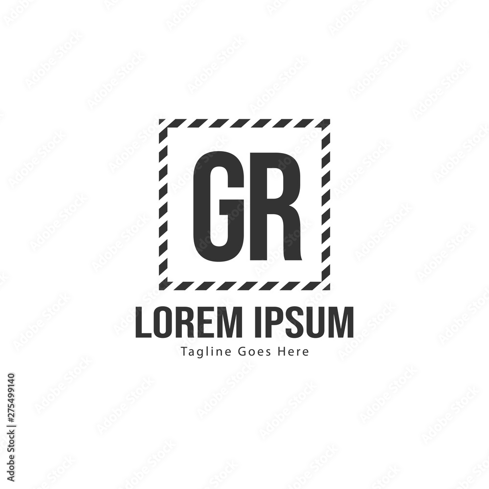 Initial GR logo template with modern frame. Minimalist GR letter logo vector illustration Initial GR logo template with modern frame. Minimalist GR letter logo vector illustration
